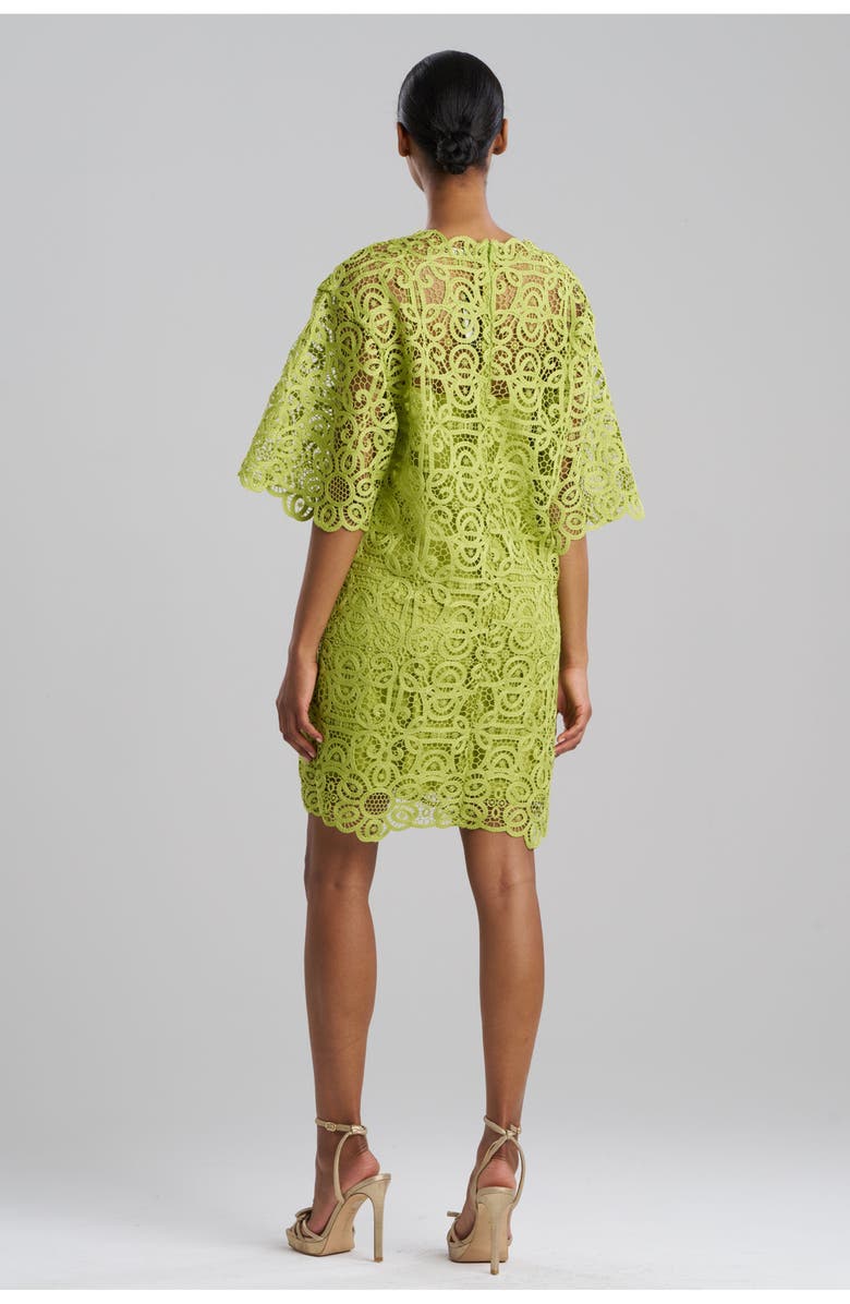 Natori RAFFIA LACE T-shirt Dress, Alternate, color, Pear