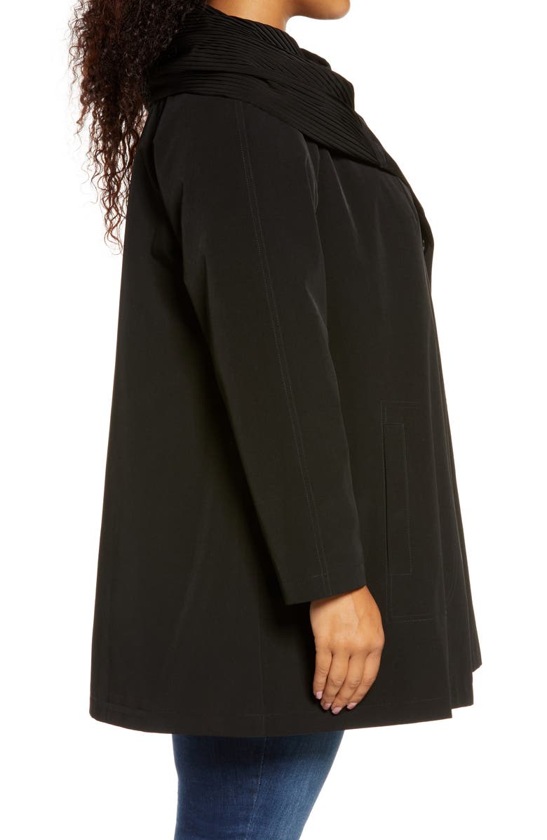 Gallery Pleated Collar Raincoat with Liner, Alternate, color, 