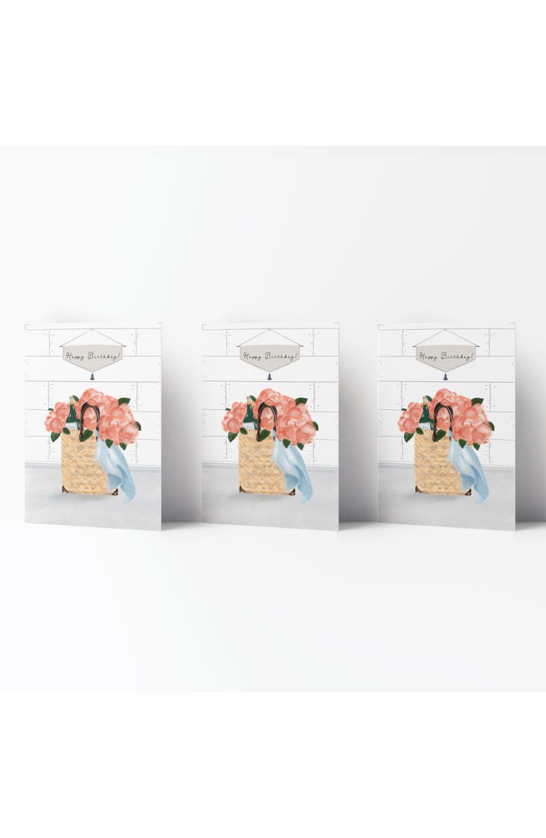 Ramus & Co Happy Birthday Greeting Card Pack (3ct) "HBD Peonies", Main, color, Multi-Pack