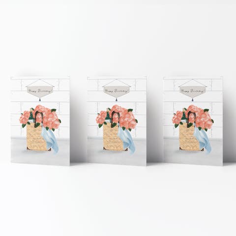 Happy Birthday Greeting Card Pack (3ct) "HBD Peonies"