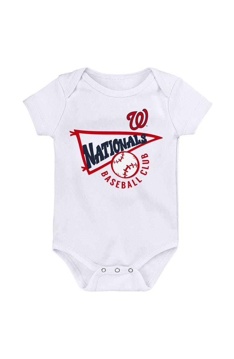 Outerstuff Newborn & Infant Navy/White/Heather Gray Washington Nationals Biggest Little Fan 3-Pack Bodysuit Set, Alternate, color, Navy