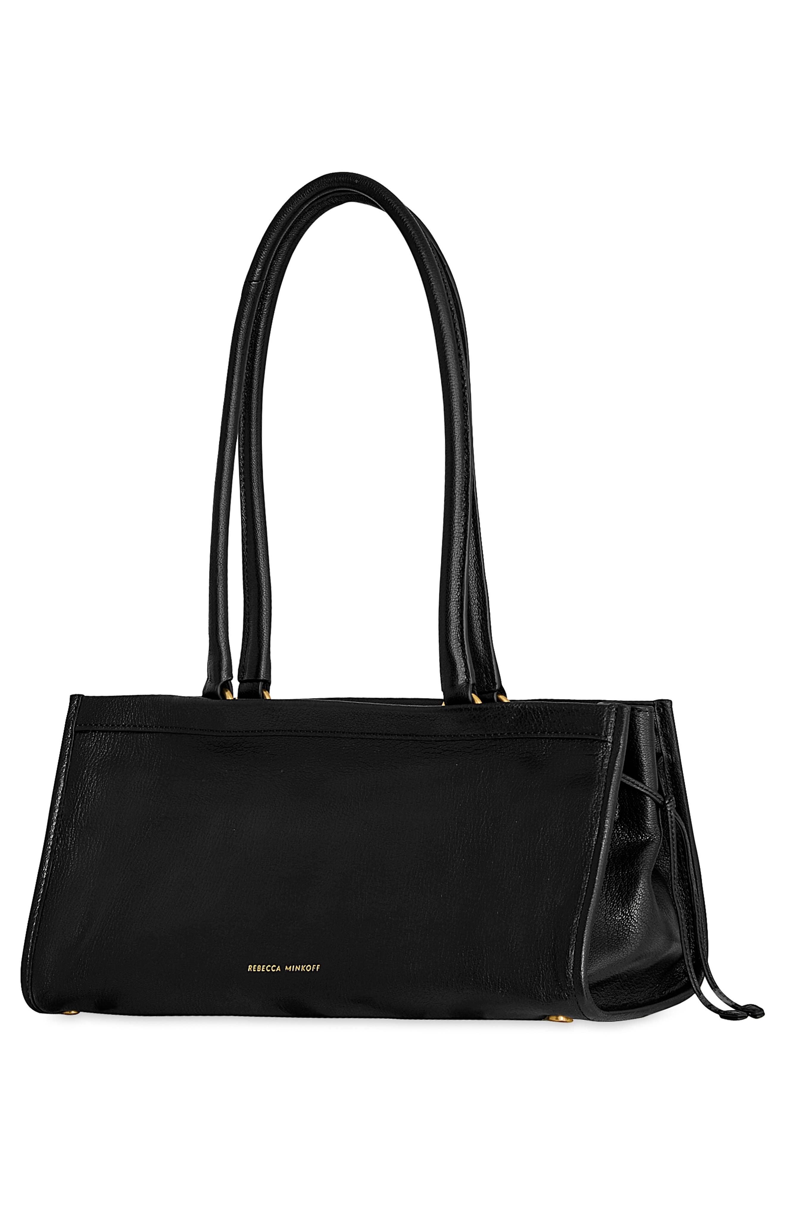 Rebecca Minkoff Crosby Leather Shoulder Bag, Alternate, color, Black