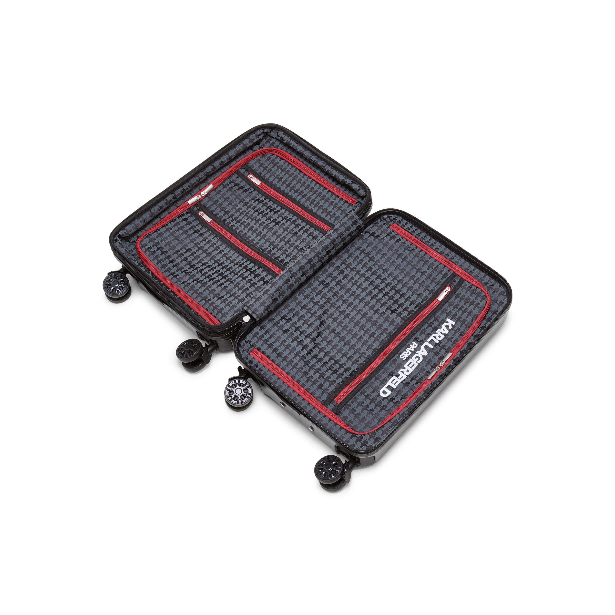 KARL LAGERFELD Karl In A Box 21" Carry On Upright Suitcase, Alternate, color, Black