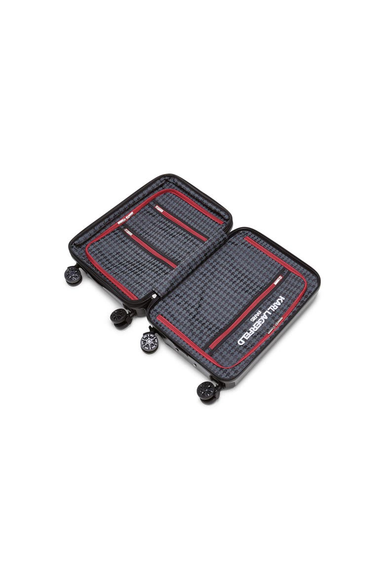 Karl In A Box 21" Carry On Upright Suitcase, Alternate, color, Black