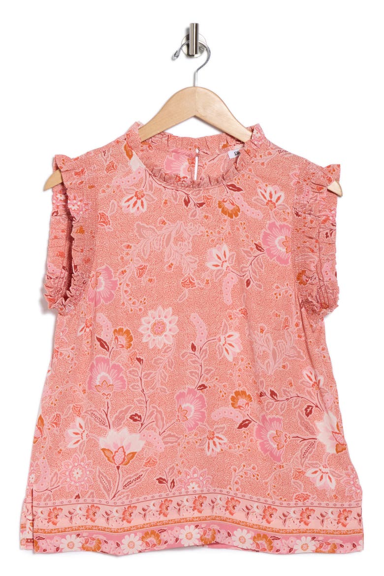 Smocked Sleeveless Top, Alternate, color, P148 CORAL