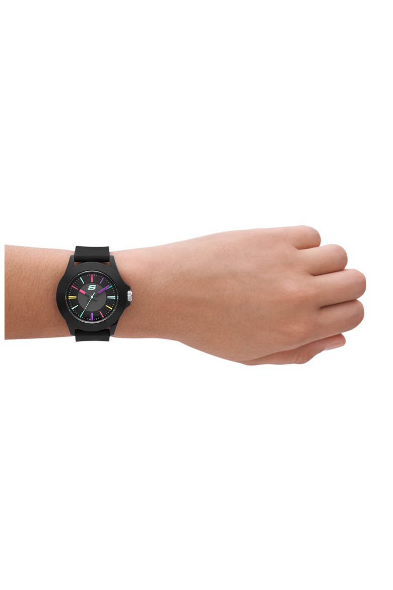 Rosencrans Silicone Strap Watch, 40mm, Alternate, color, BLACK