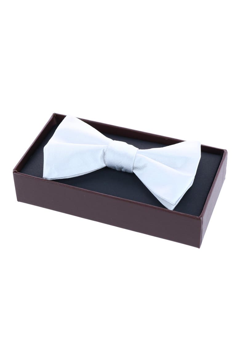 Sutton Pre-Tied Silk Bow Tie, Alternate, color, WHITE