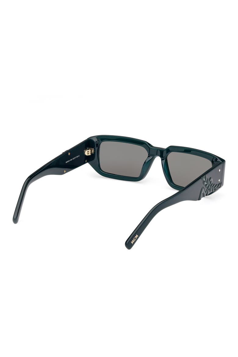 53mm Rectangular Sunglasses, Alternate, color, SHINY DARK GREEN / GREEN