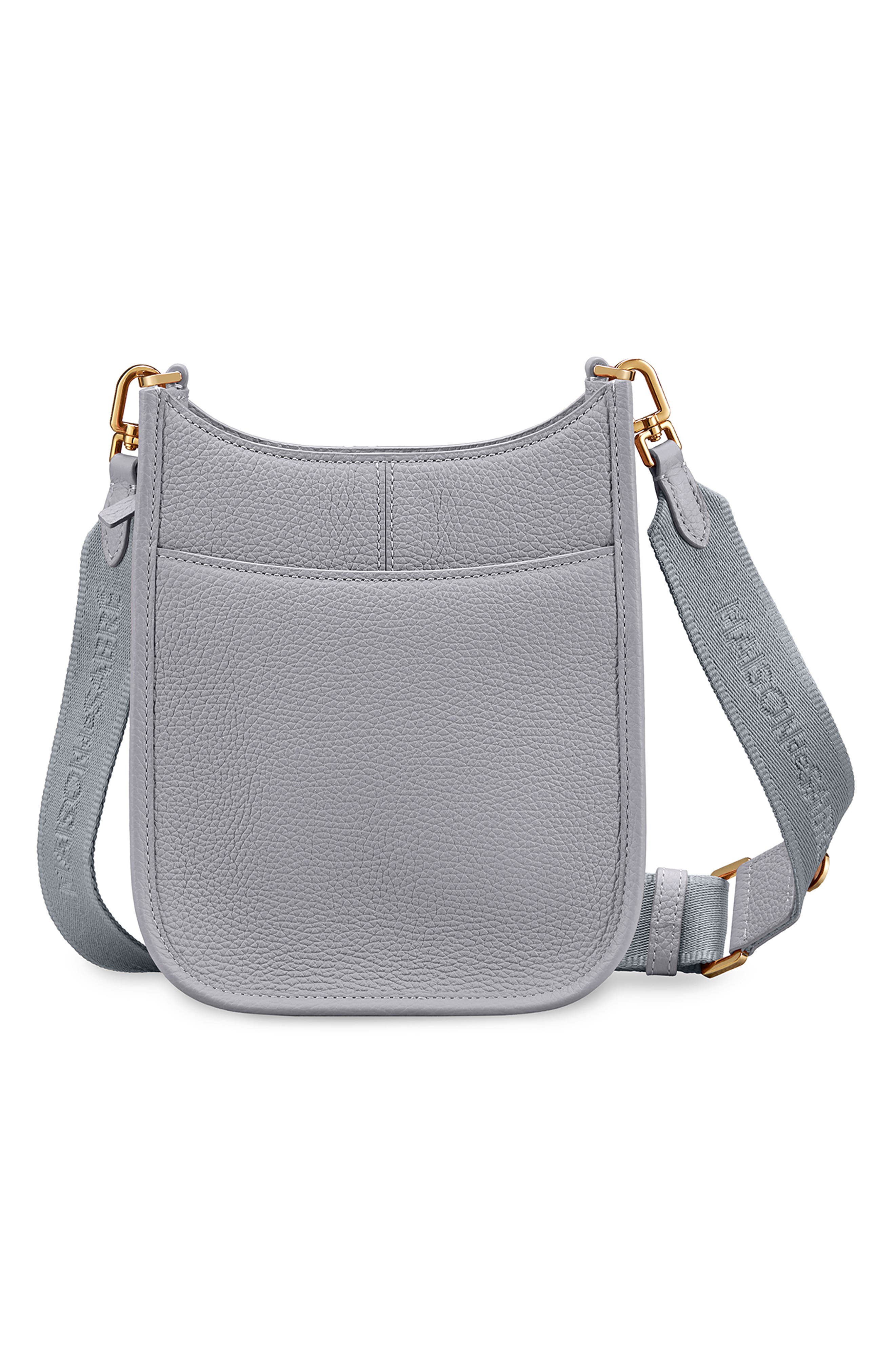 Leather Mini Saddle Bag, Alternate, color, Dove Grey