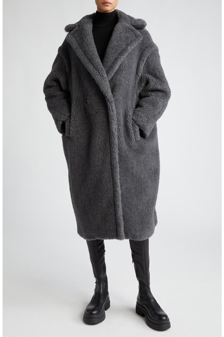 Teddy Bear Icon Coat, Main, color, MEDIUM GREY