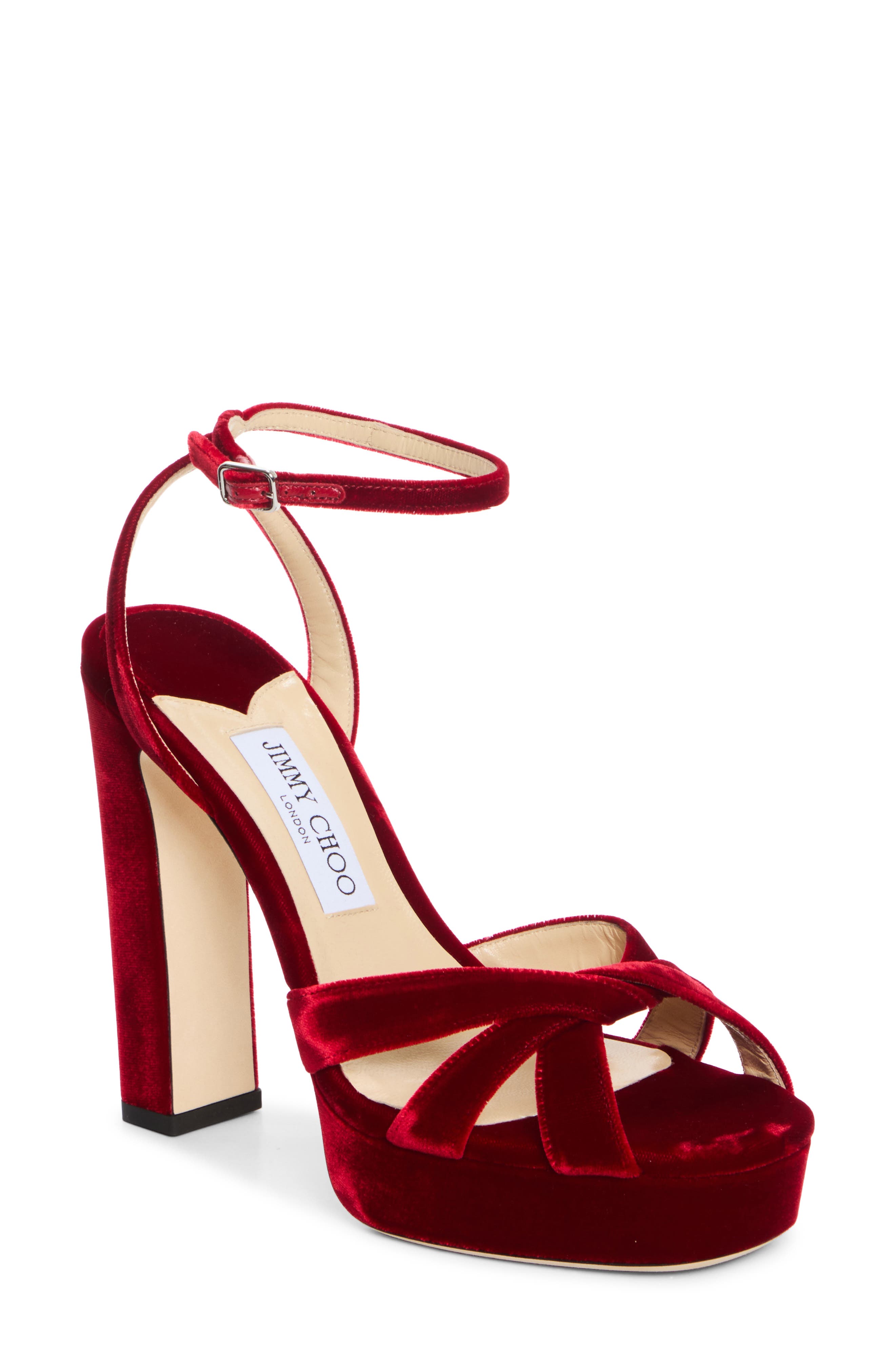 Kove Platform Sandal, Main, color, RUBY RED