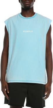 PURPLE BRAND Cotton Graphic Logo Muscle Tank