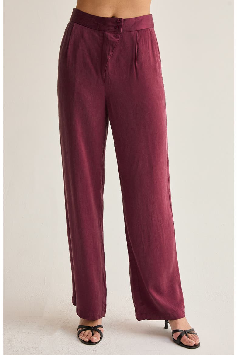 Straight Leg Cupro Trousers, Main, color, Merlot