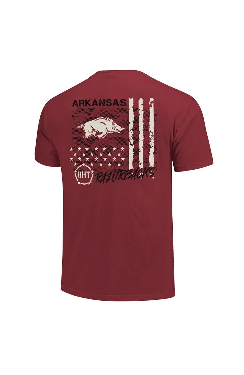 IMAGE ONE Men's Cardinal Arkansas Razorbacks Comfort Colors OHT Camo Overlay T-Shirt, Alternate, color, Cardinal
