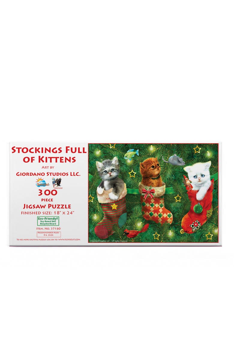 Sunsout Stockings Full of Kittens 300 piece Jigsaw Puzzle for Adults, Alternate, color, Multicolor