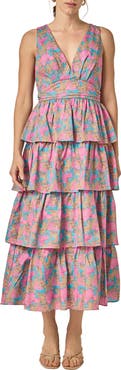 English Factory Tiered Ruffle Sleeveless Maxi Dress