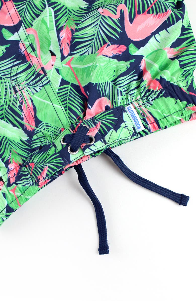 RuggedButts Kids' Flamingo Print Swim Trunks, Alternate, color, Flamingo Frenzy