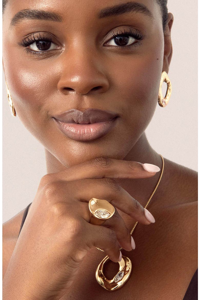 Liquid Crystal Statement Ring, Alternate, color, GOLD