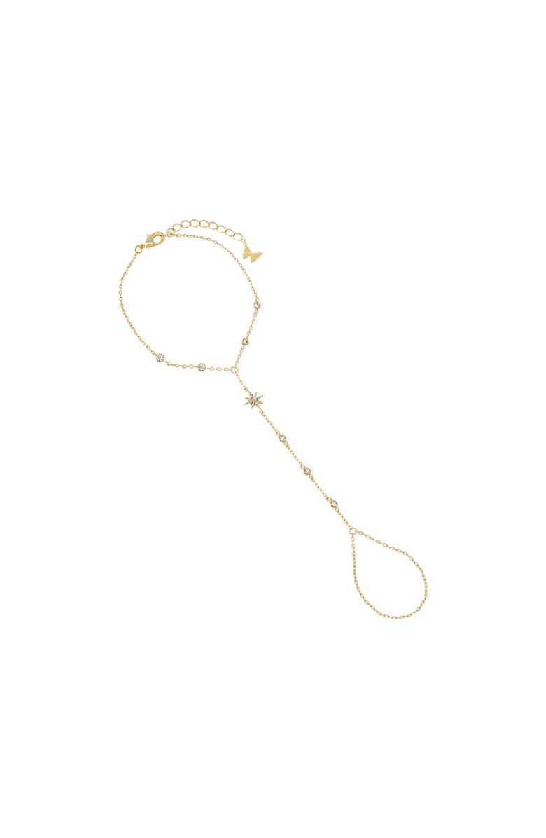 BY ADINA EDEN CZ Bezel Station & Starburst Hand Chain, Main, color, Gold