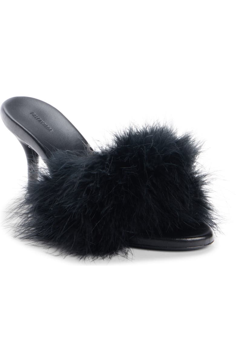 Balenciaga Boudoir Feather Slide Sandal, Main, color,