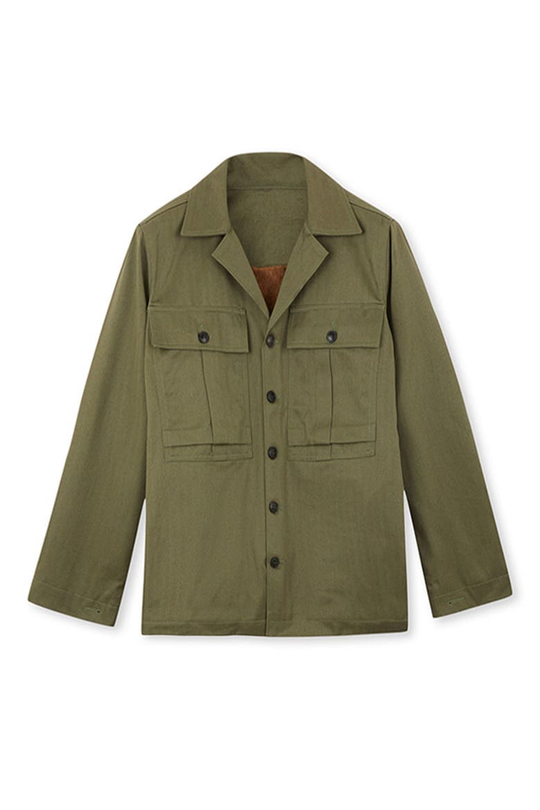 Solomonf Cotton Padded Overshirt, Main, color, GREEN