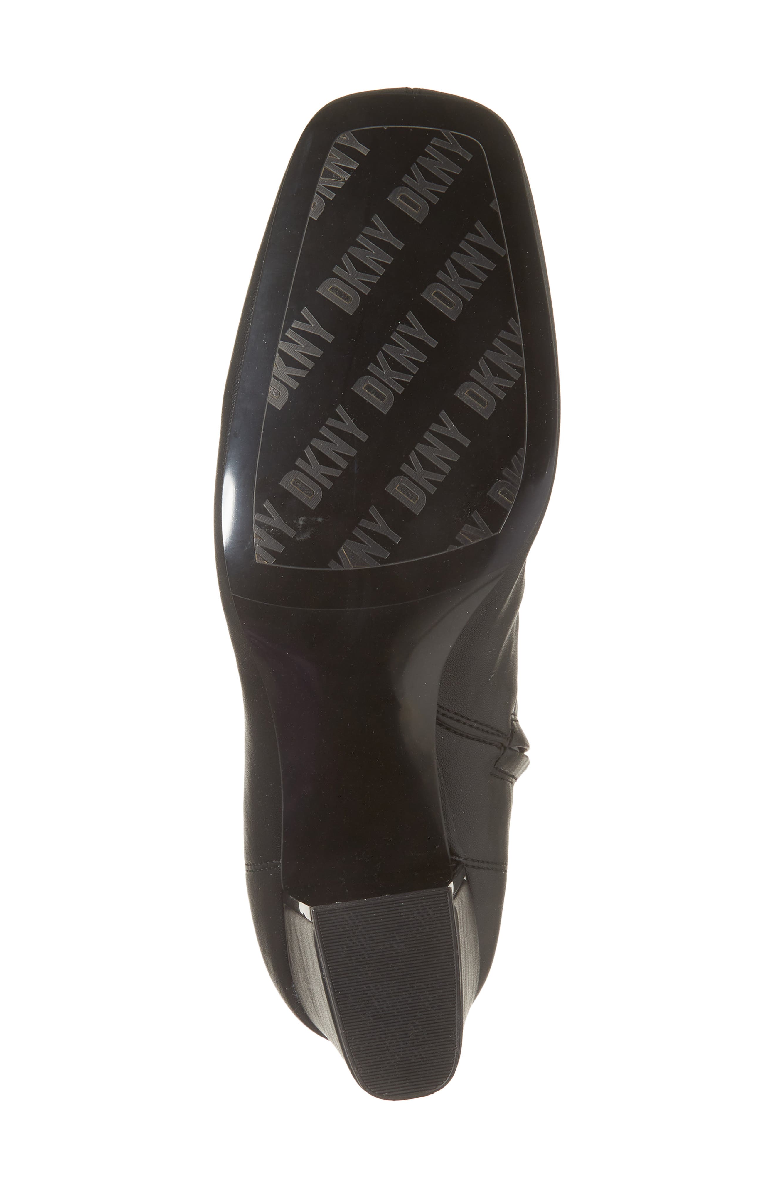 DKNY Cavale Square Toe Block Heel Boot, Alternate, color, Black