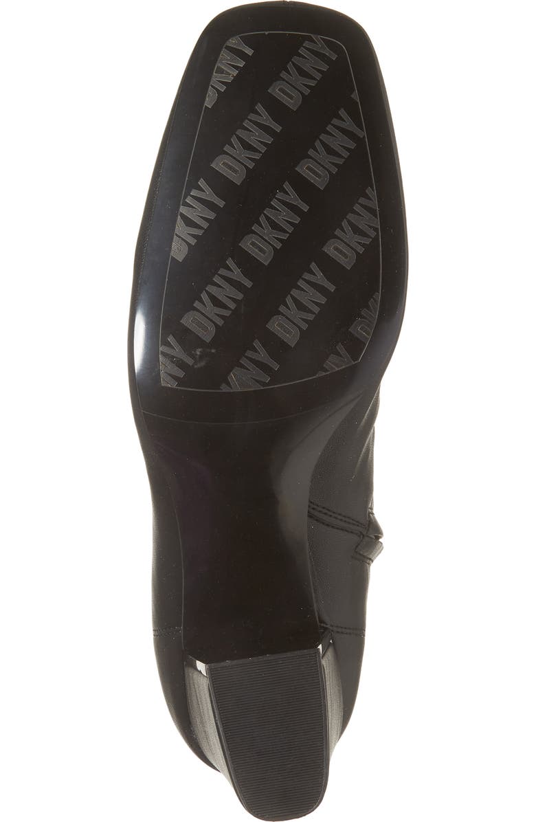 DKNY Cavale Square Toe Block Heel Boot, Alternate, color, Black