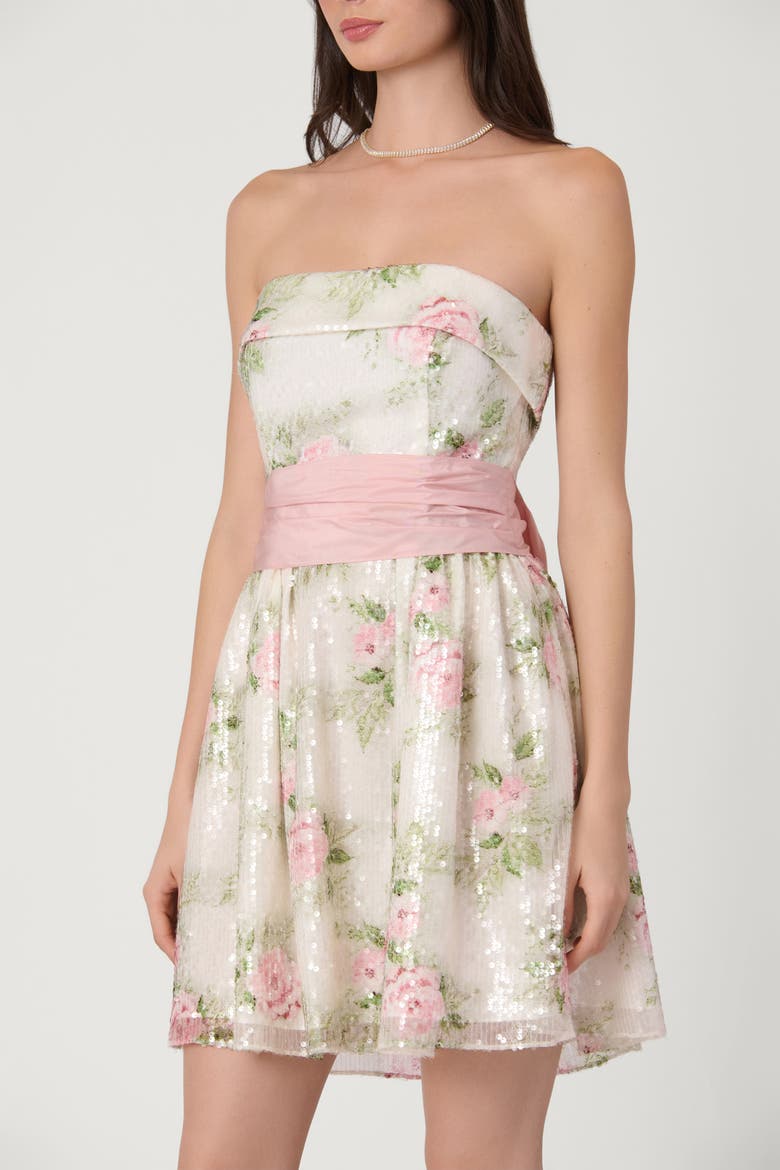 Rose Garden Sequin Midnight Sullivan Dress, Alternate, color, Ivory Multi