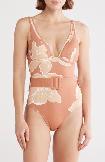 Hutch Underwire Belted One-piece Swimsuit In Multi