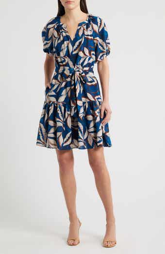 Puff Sleeve Tie Belt Minidress