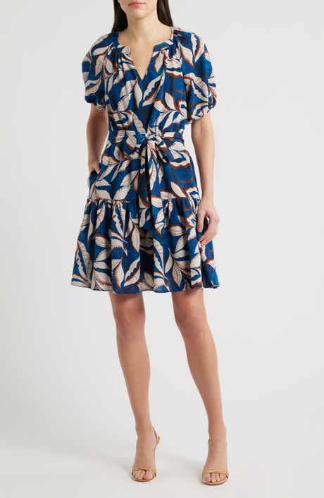 Puff Sleeve Tie Belt Minidress