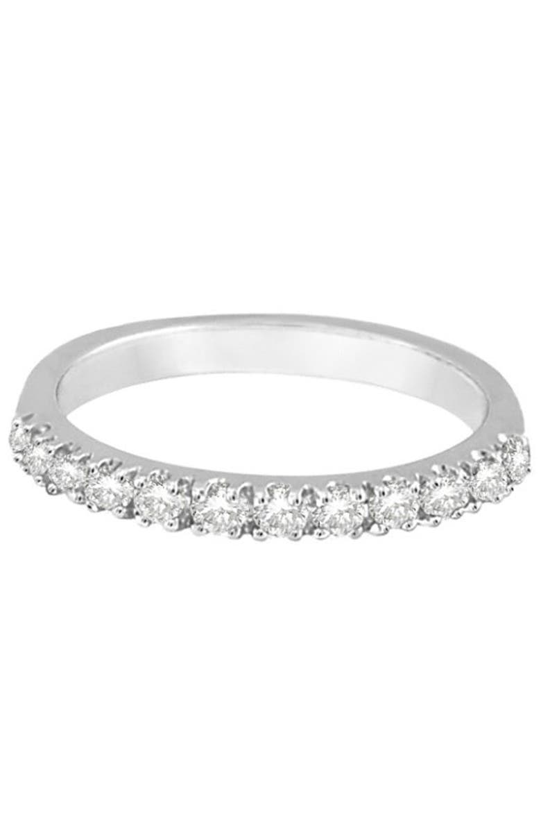 ALLUREZ 14K Gold Gem-Set Stackable Anniversary Band, Alternate, color, 0.25Ct, Diamond, White Gold