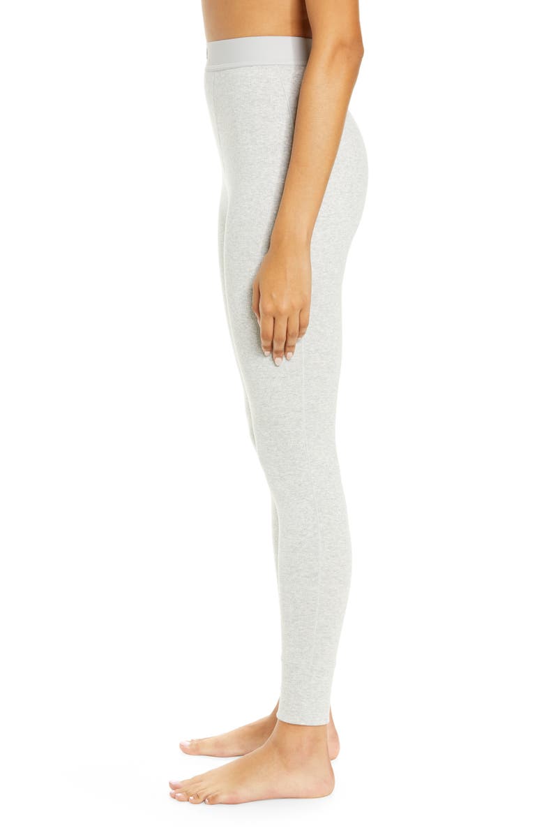 SKIMS Stretch Cotton Rib Leggings, Alternate, color, Light Heather Gray