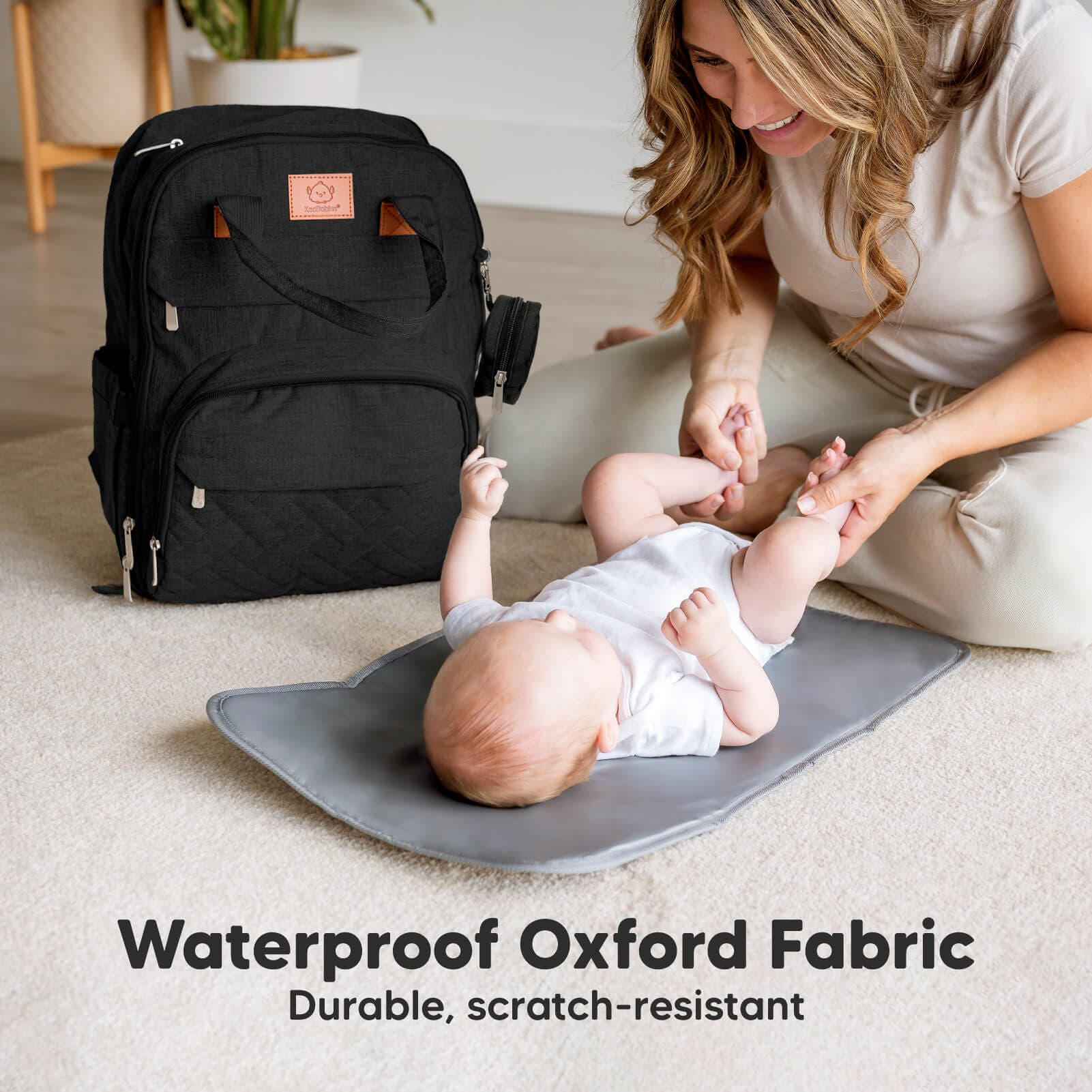 KeaBabies Rove Diaper Bag, Alternate, color, Trendy Black