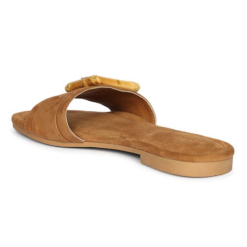 Jelavu Amsterdam Suede Leather Band Slide Sandals In Cognac