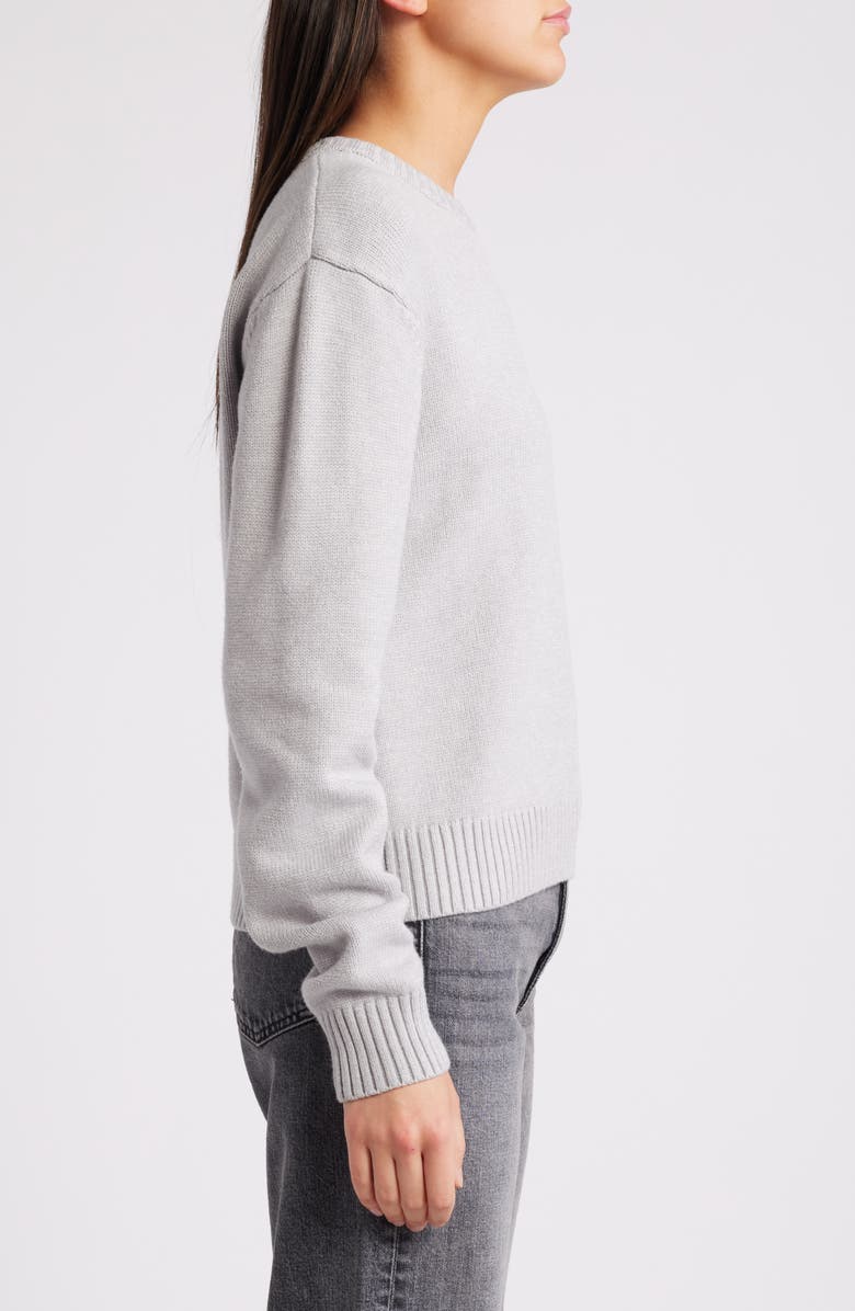 Good American Cozy Crewneck Sweater, Alternate, color, Heather Grey