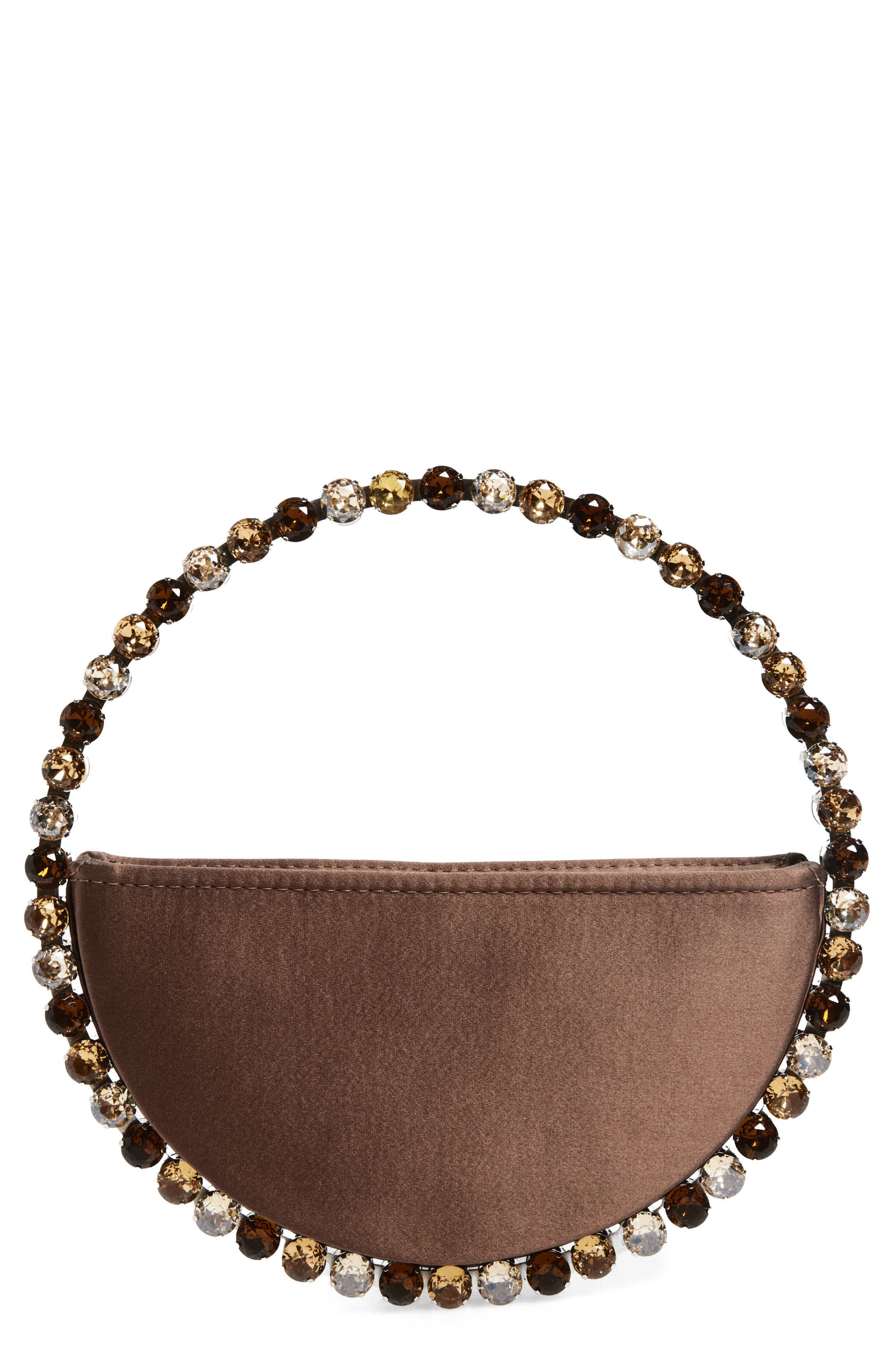 L’alingi Eternity Satin Crystal Top Handle Bag, Alternate, color, Brown