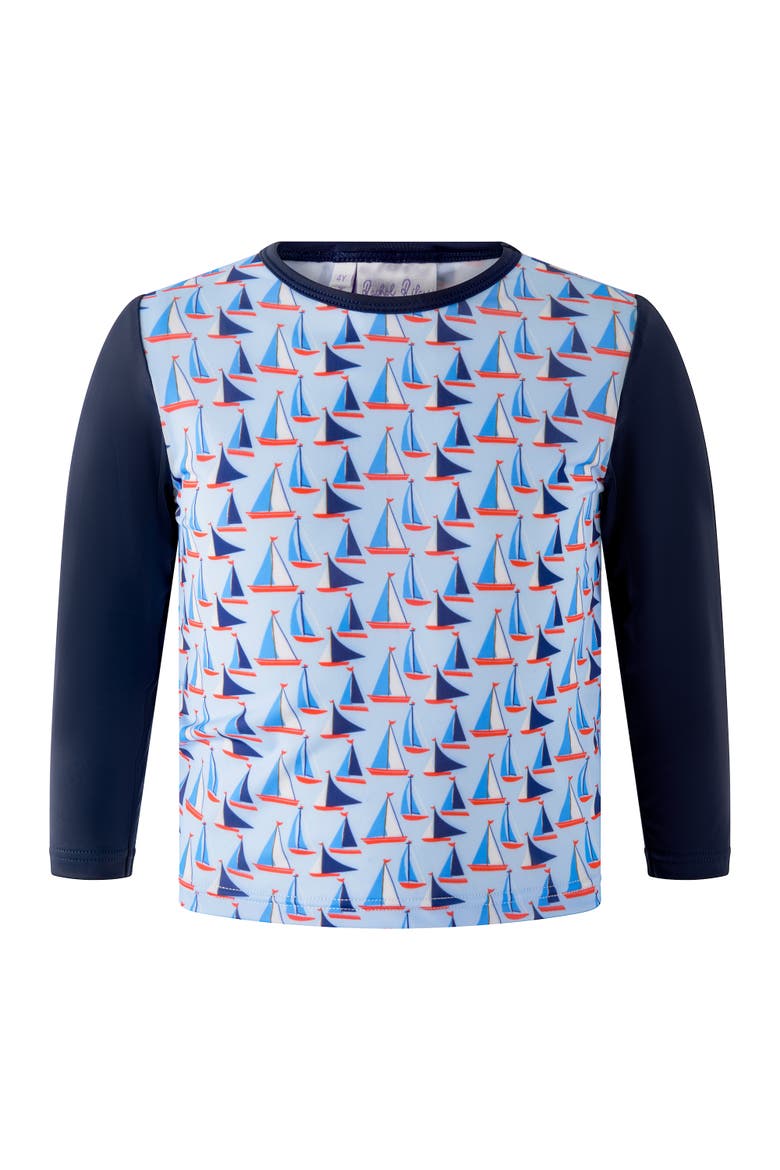 Boys' Sailboat Rashguard Top, Main, color, Blue