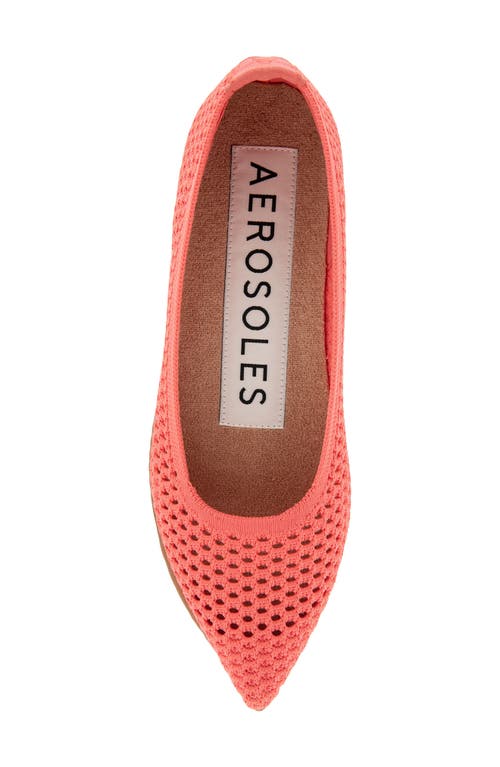 Shop Aerosoles Danielle Knit Flat In Coral Textured Knit Fabric