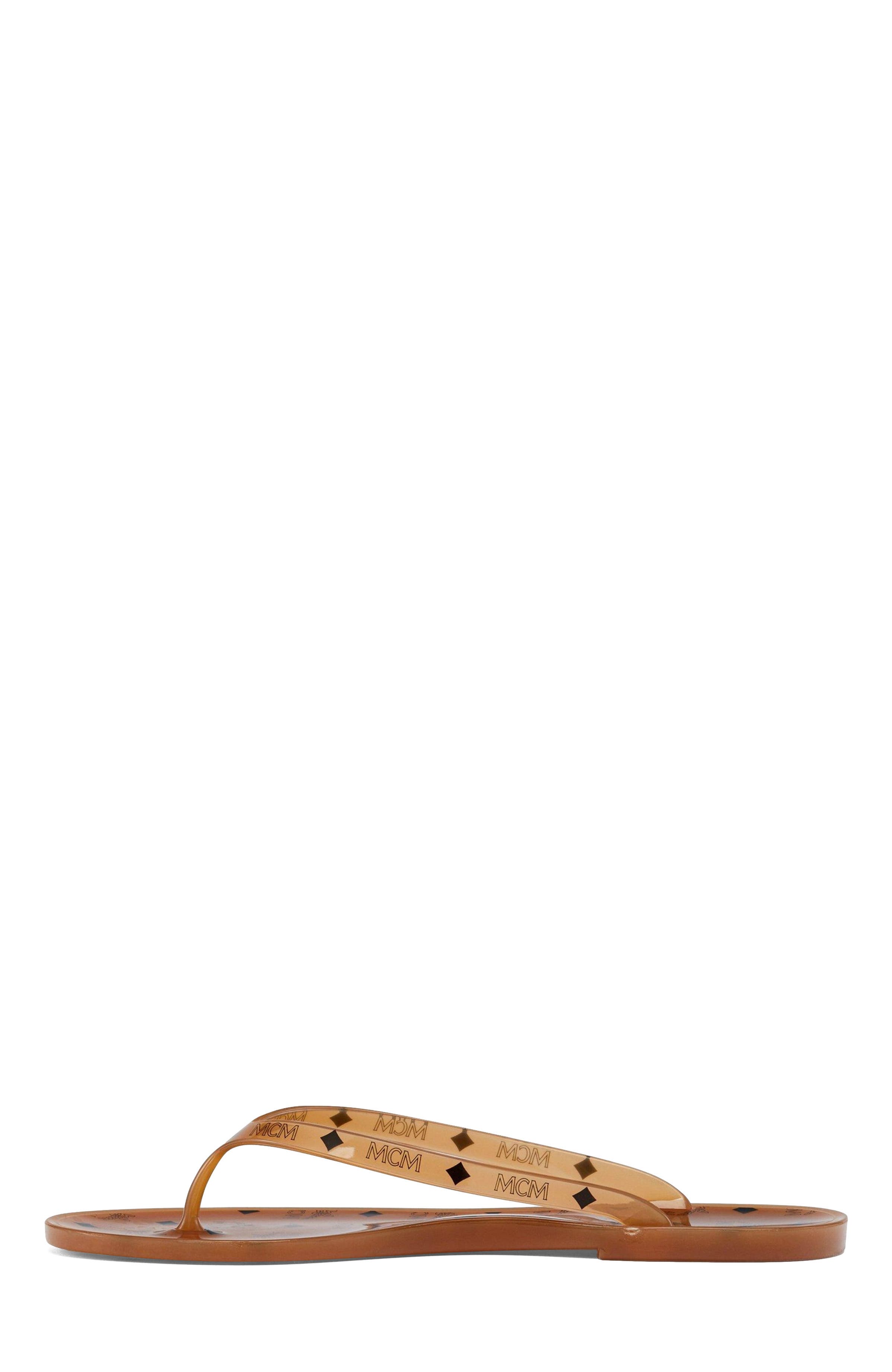 MCM Monogram Jelly Thong Sandals, Alternate, color, 