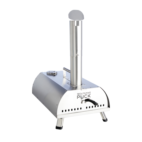 Wolfgang Puck Outdoor Pizza Oven, Durable Stainless Steel, Portable Pizza Oven, Compact Storage, Pel In Silver