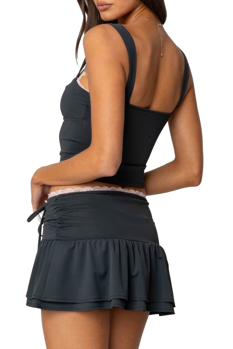 Claudina Ruched Crop Tank, Alternate, color, DARK-GRAY