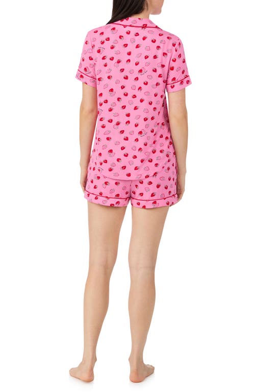 Kate Spade New York Short Sleeve Boxer Pajama Set In Pink