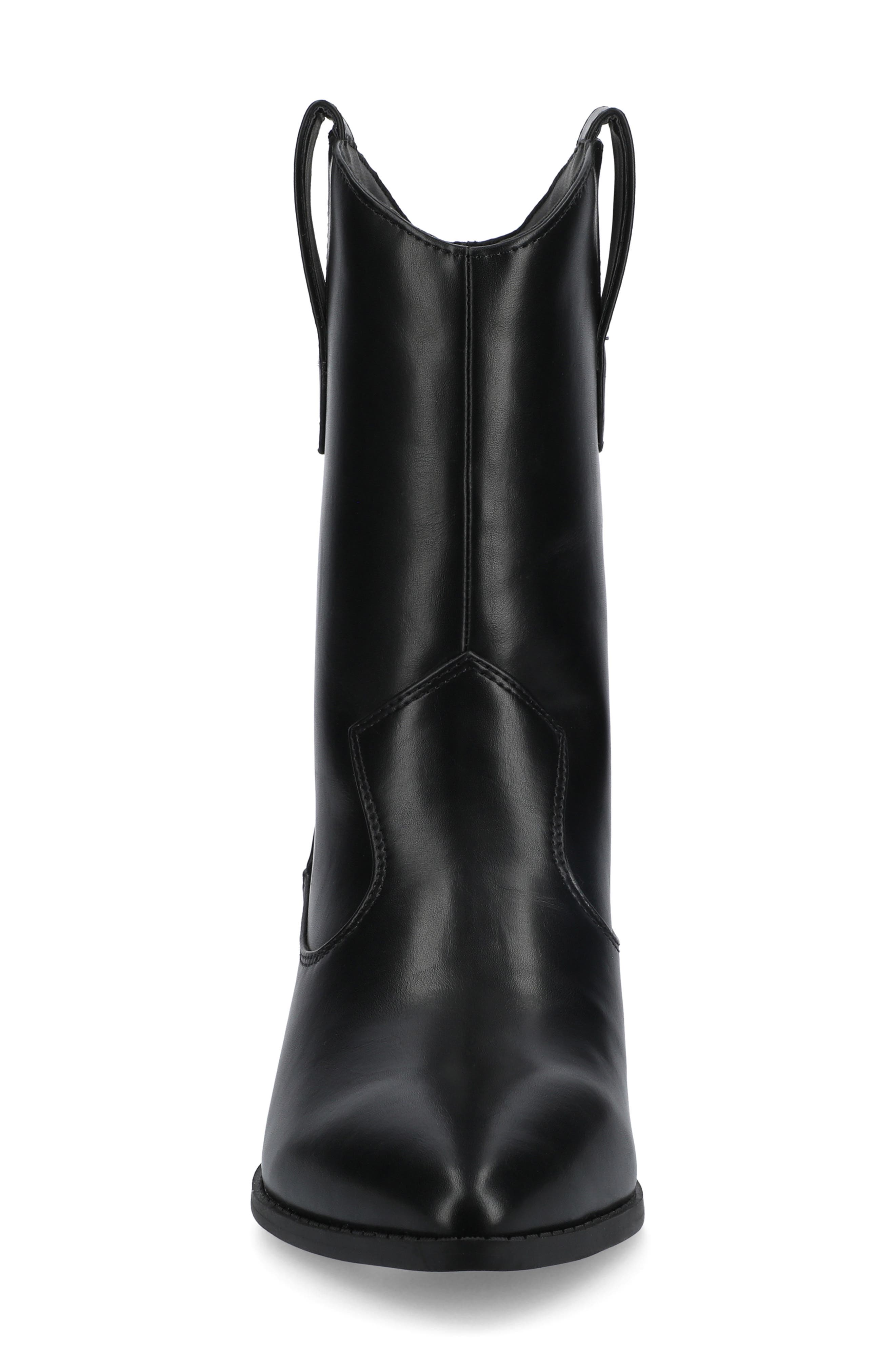 Journee Collection Fritzie Western Ankle Boot, Alternate, color, Black