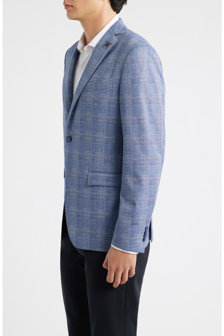 Varick Slim Fit Blue Glen Check Knit Sport Coat, Alternate, color, LIGHT BLUE