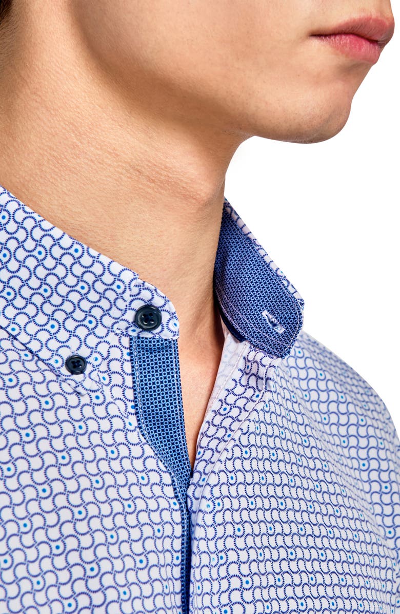 CONSTRUCT Geo Short Sleeve Woven Button Down Shirt, Alternate, color,