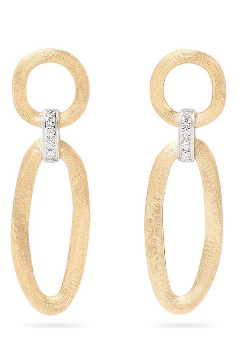 Marco Bicego Jaipur Diamond Link Earrings, Main, color, Yellow/ White Gold