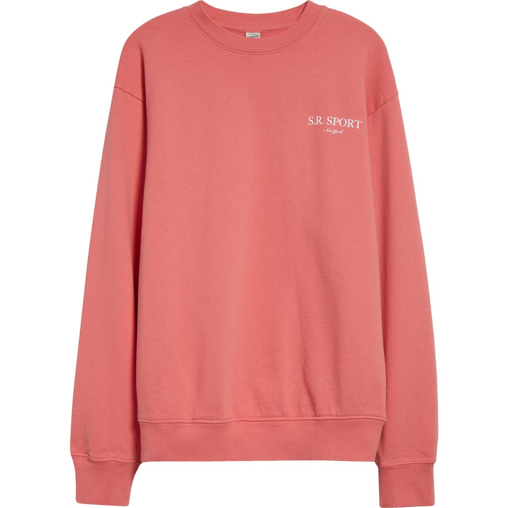 Sporty And Rich Sporty & Rich Wimbledon Crewneck Graphic Sweatshirt In Desert Rose