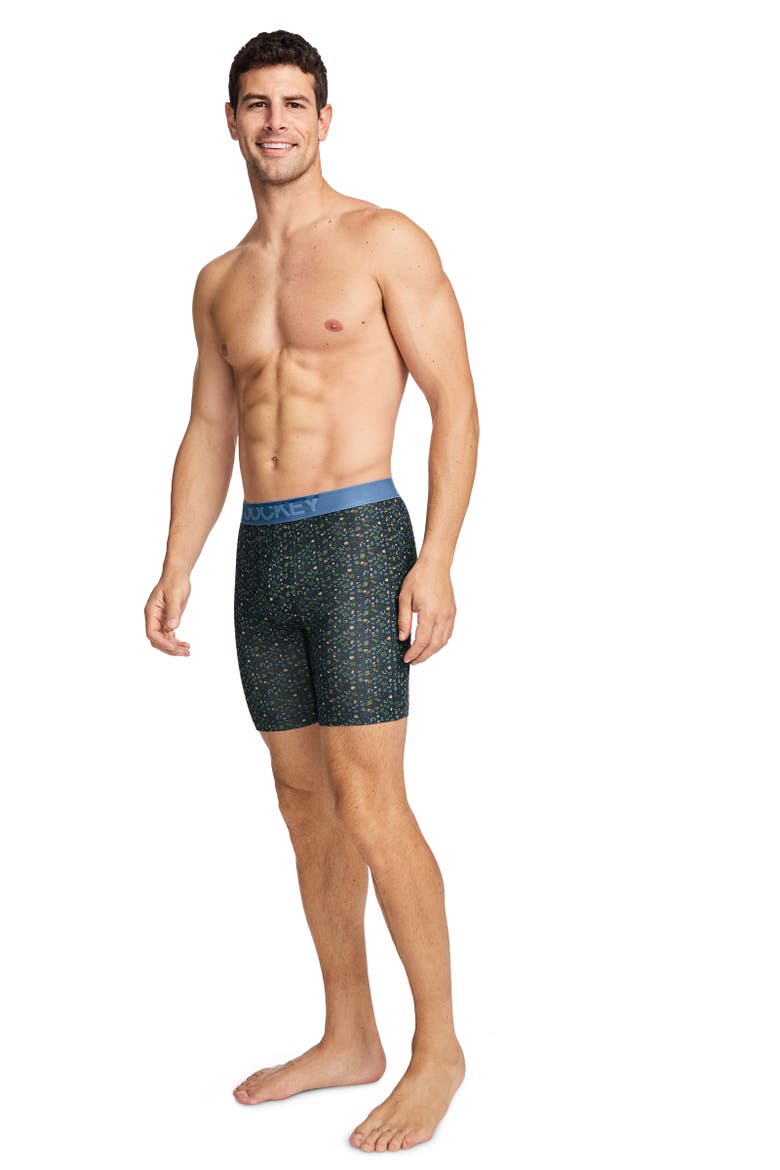 Mens Cotton Stretch 8" Long Leg Boxer Brief - 3 Pack, Alternate, color, Fun Forage