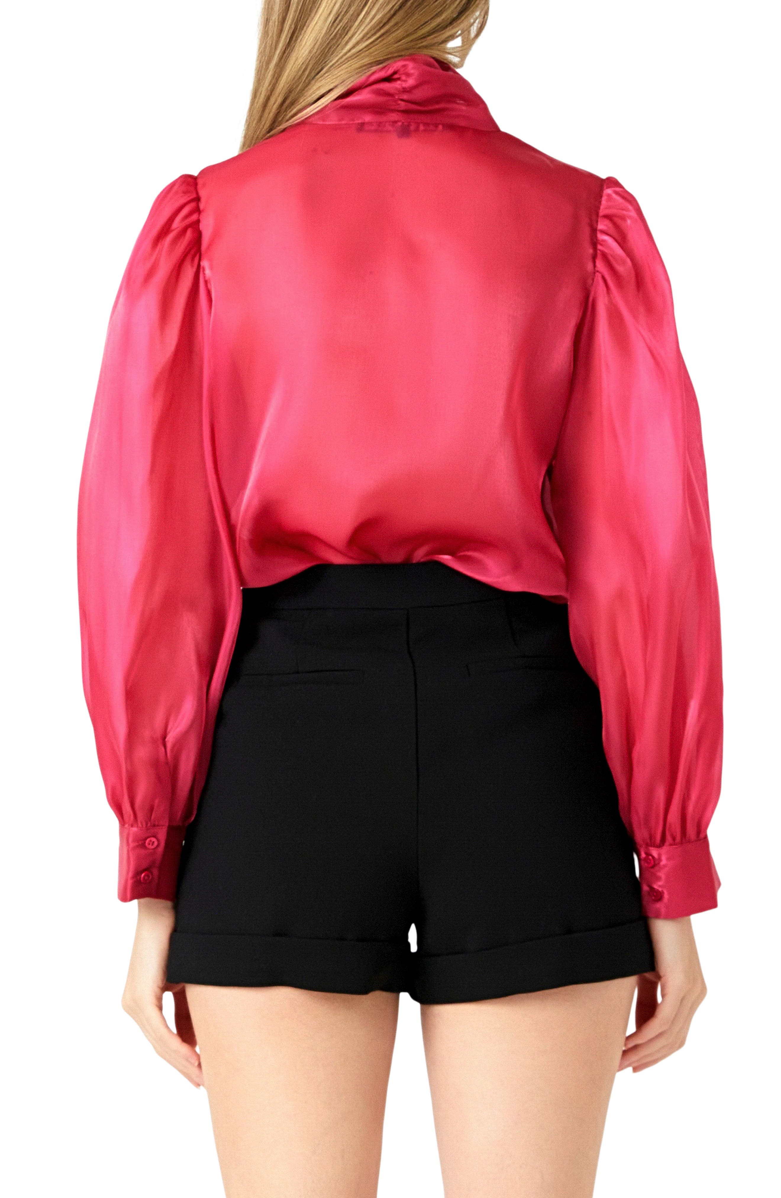 Organza Bow Tie Shirt - image 2